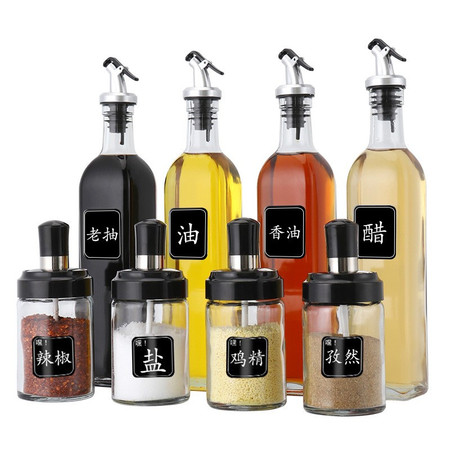 拜杰（Baijie）油壶调味罐玻璃油壶调味瓶调味罐8件套装LY-291图片