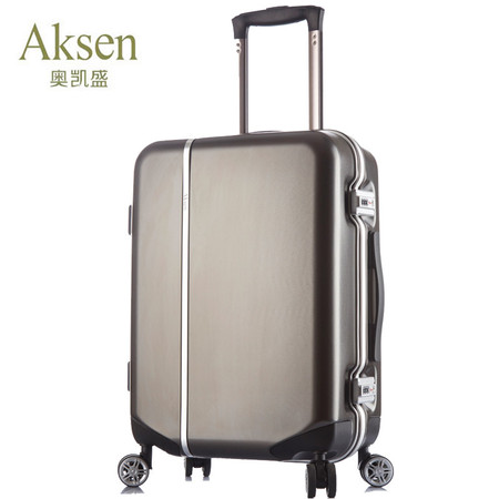 奥凯盛（AKSEN）铝框20英寸行李箱360度8轮万向轮密码拉杆箱8236-20