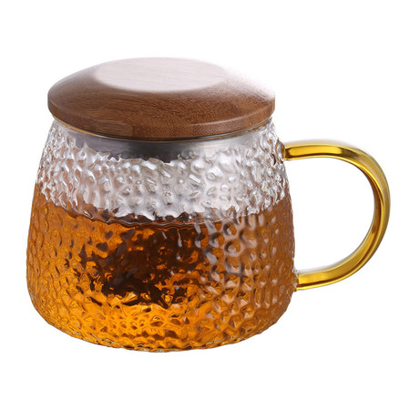 拜杰（Baijie） 锤纹杯玻璃杯茶水分离耐热泡茶杯带过滤茶道杯玻璃水杯JL-201图片