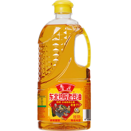 鲁花  东北熟榨老豆油系列 熟豆油 900ml/瓶图片