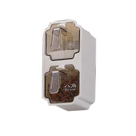 拜格（BAYCO） 调料盒家用厨房一体多格收纳盐味精瓶两格白色 BX6881