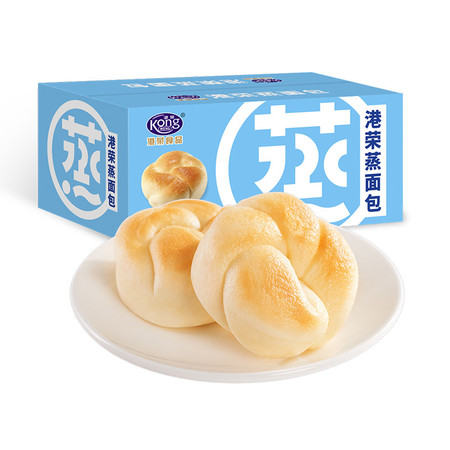 港荣 蒸面包营养早餐手撕面包淡奶味460g/箱