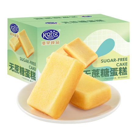 港荣 无蔗糖蛋糕吐司零食小吃面包450g/箱图片