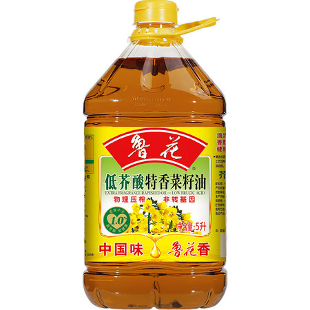 鲁花 低芥酸特香菜籽油非转基因 物理压榨5L/桶