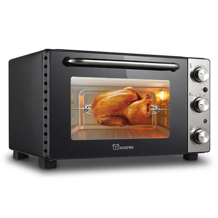 考啦防烫电烤箱 GF-2802SG 现代银 28L旋转烤叉 可烤整鸡鸭 家用多功能烘焙电烤箱