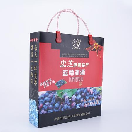 果汁 蓝莓冰酒500ml*4 忠芝伊春特产蓝莓冰酒经典红色4支装图片