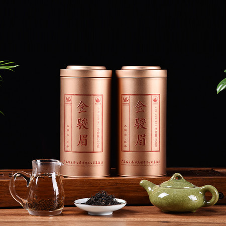 【中国农垦】大明山 广西农垦茶叶 金骏眉 一级工夫红茶礼盒装 250g/罐*2图片