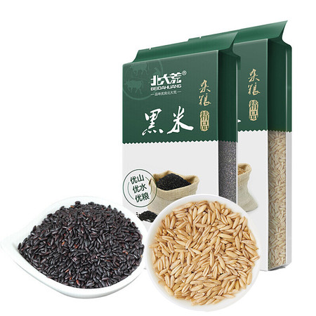 【中国农垦】北大荒 精品杂粮组合800g  黑米400g+燕麦400g图片