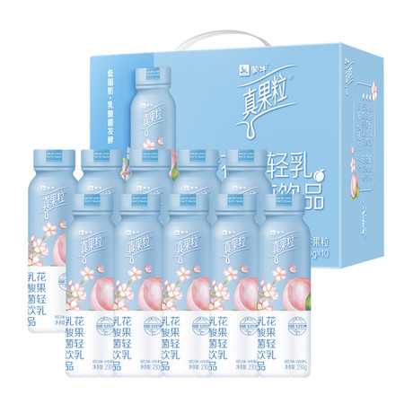 蒙牛/MENGNIU 真果粒花果轻乳樱花白桃味乳酸菌饮品PET瓶230g×10