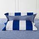采馨家纺 床上用品日式简约全棉四件套纯棉被套1.5m1.8m 海蓝蓝
