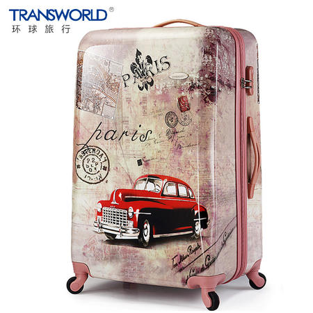 Transworld行李箱万向轮女拉杆箱24寸复古旅行箱登机箱包密码箱子图片