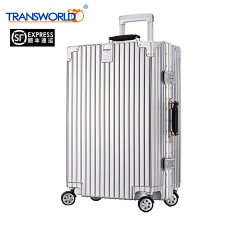 Transworld 26寸铝框箱万向轮直角密码学生行李箱旅行箱拉杆箱图片