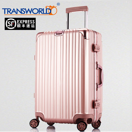 Transworld 24寸铝框箱万向轮圆角密码学生行李箱旅行箱拉杆箱图片
