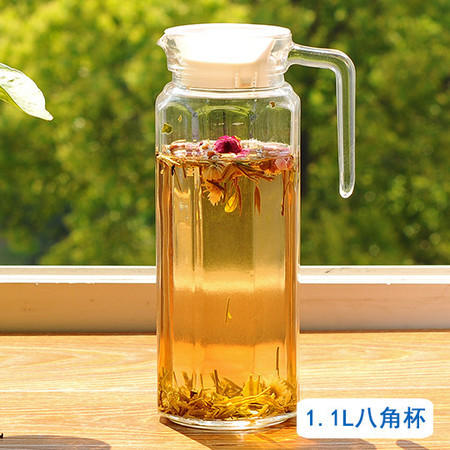 家用茶壶玻璃水壶冷水壶凉水壶扎壶大容量凉水杯果汁壶1.1L【全国包邮】【新款】图片