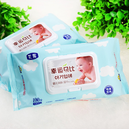 一次性 新生儿湿巾纸 婴儿清洁无香润肤湿巾100抽*3（多省包邮）图片