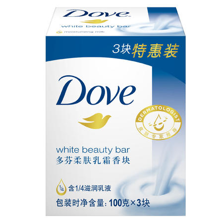 多芬柔肤乳霜香块 100gx3块含滋润乳液 特惠装图片
