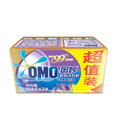 OMO奥妙洗衣皂透明皂舒怡薰衣草倍护如新持久留香组合家庭装