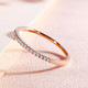 别制 18k玫瑰金钻石戒指镶钻排戒求婚结婚时尚女戒韩版简约食指戒指 JZL67004G