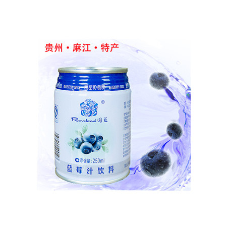 贵州黔东南特产麻江圆蓝蓝莓果汁饮料（250ml*8瓶）