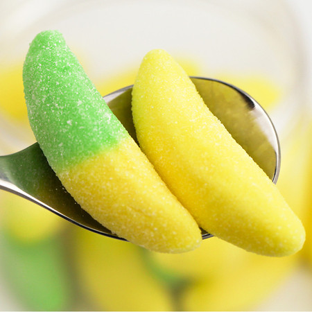 ecoro怡可诺橡皮糖 香蕉形QQ糖果汁软糖进口休闲零食100g/罐图片