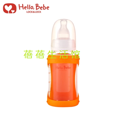 乐扣乐扣Hello Bebe耐热玻璃奶瓶含硅胶防护套120ml HBB103R图片