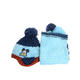 正版迪士尼男童双拼色可爱时尚冬季帽子围巾两件套 保暖护耳过冬