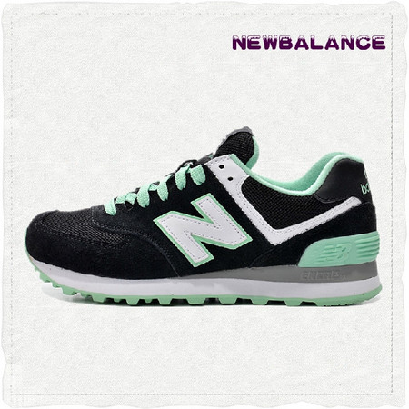 正品New Balance旗舰店 新百伦女鞋复古鞋黑绿休闲运动鞋跑步鞋WL574CPC