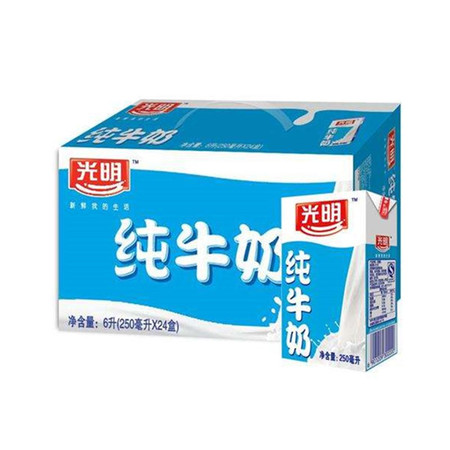 【仅发江浙沪皖包邮】 6月产 光明24盒装纯牛奶 250ML*24盒图片