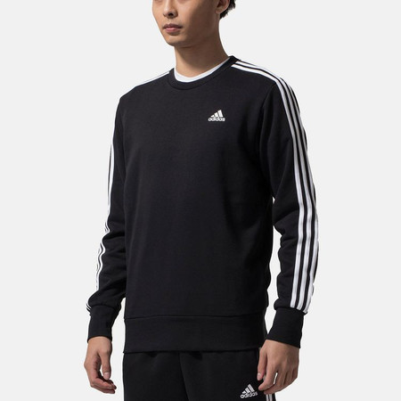 阿迪达斯/ADIDAS 运动服休闲宽松长袖圆领套头衫卫衣印花条纹男士上衣图片