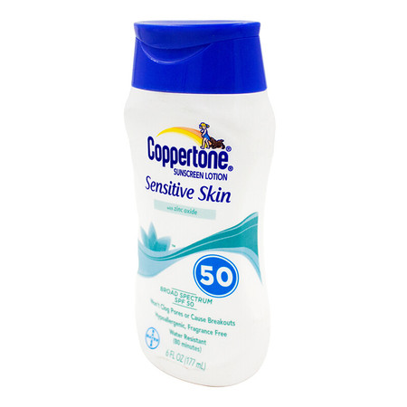 确美同（COPPERTONE ）®温和型防晒乳SPF50 PA+++ 177ml （敏感肌）