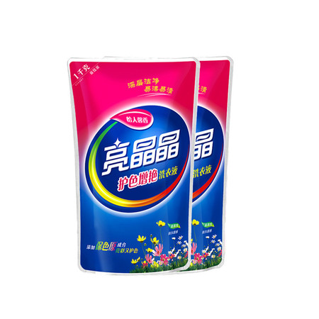 亮晶晶护色增艳洗衣液袋装1kg*2包图片