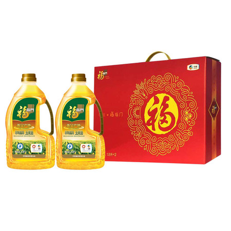 福临门 玉米油黄金礼盒1.8L*2图片