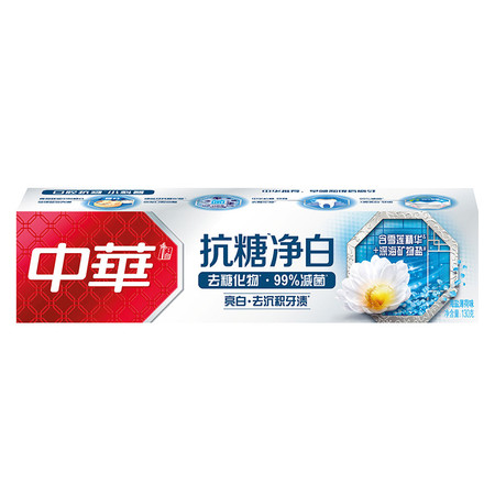 中华 抗糖净白牙膏 海盐薄荷味130g