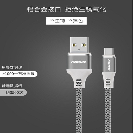 纽曼 安卓/苹果数据线 快充编织充电线 USB/Type-C手机充电线BZM5图片
