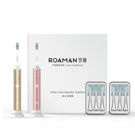 罗曼电动牙刷L1 情侣套装 无线感应式充电成人声波电动牙刷
