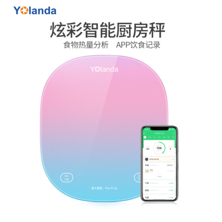 云康宝（Yolanda） 智能营养秤厨房秤 食物热量监测摄入控制方案 APP控制 CK10炫彩版