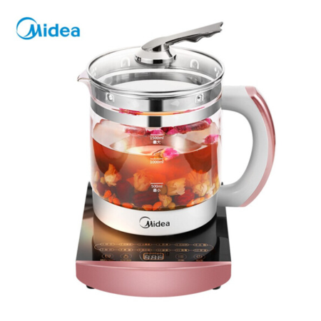 美的/MIDEA 养生壶电烧水壶煮茶器1.5L玻璃 WGE1701b图片