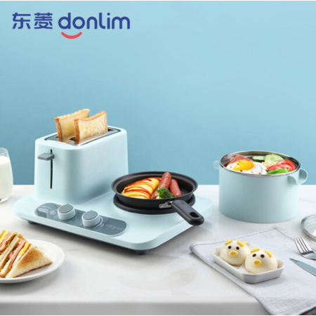 东菱（Donlim） 多功能锅早餐机面包机多士炉料理机家用火锅 DL-3405蓝色