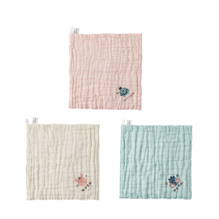  babycare 纱布方巾纯棉洗脸毛巾（3条装） QFQ007-30A图片