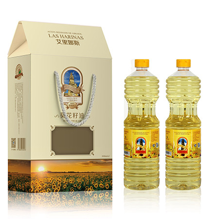 西班牙艾里娜斯压榨纯葵花籽油 1000ml×2瓶礼盒