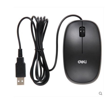 【浙江百货】得力（deli） 3715 USB有线鼠标 黑色