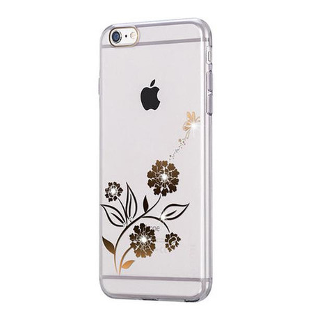 机乐堂iPhone6plus    苹果6水钻手机壳 6splus电镀透明套玫瑰金全包保护套图片