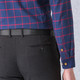 才子男装秋装2016新款韩版修身格子衬衣男士休闲衬衫长袖