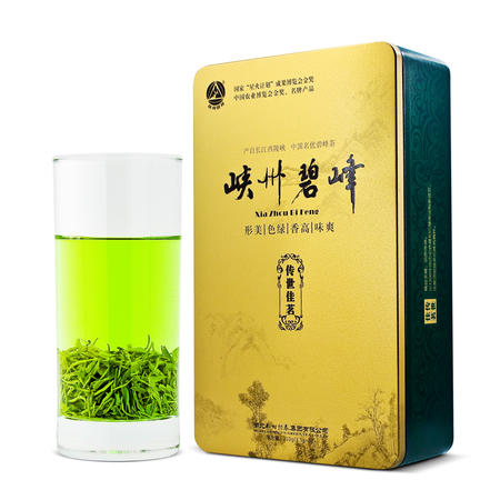 邓村绿茶  峡州碧峰明前鲜嫩茶芽铁盒包装210g 10387图片