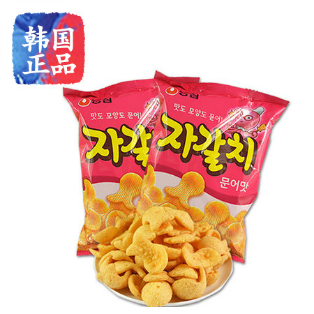 韩国进口食品章鱼片韩国零食章鱼形90g膨化零食图片