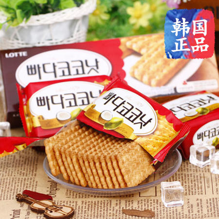 韩国l小椰奶饼干100g酥性苏打代餐进口食品休闲零食图片