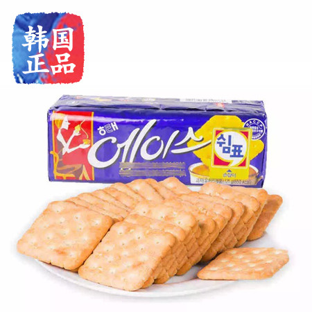 韩国进口零食品HAITAI海太ACE含糖咸味苏打饼干121g袋装