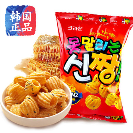 韩国可来运蜡笔小新芝麻脆132g原装进口休闲零食品可瑞安膨化饼干图片
