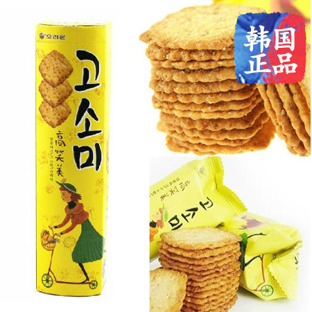 韩国进口休闲零食品好丽友高笑美饼干80g图片