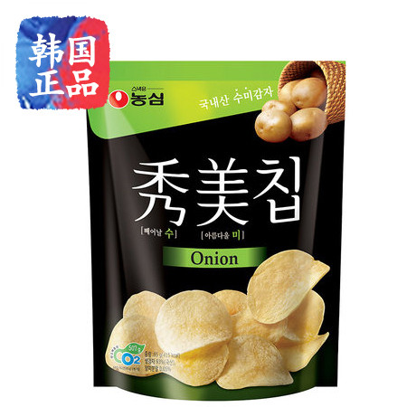 秀美土豆片-洋葱味85g韩国原装进口膨化食品休闲小零食图片